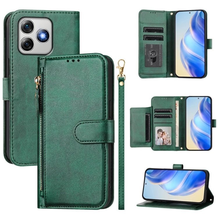 Multi-Card Slots Zipper Wallet Leather Phone Case