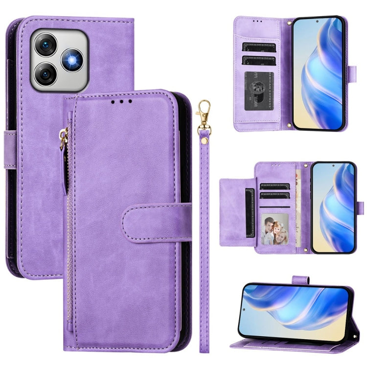 Multi-Card Slots Zipper Wallet Leather Phone Case