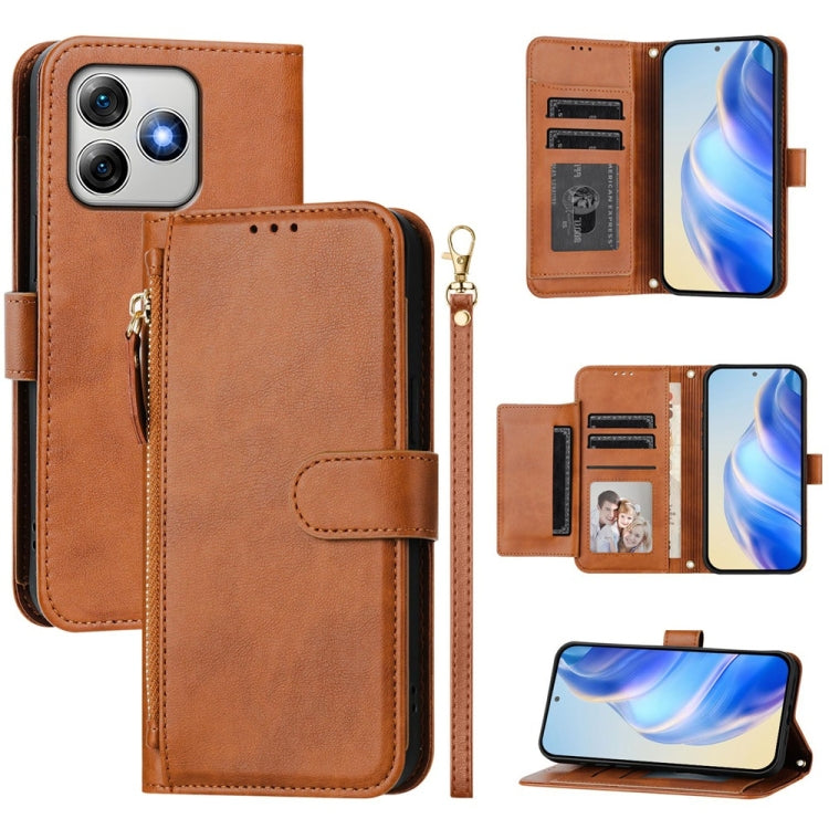 Multi-Card Slots Zipper Wallet Leather Phone Case