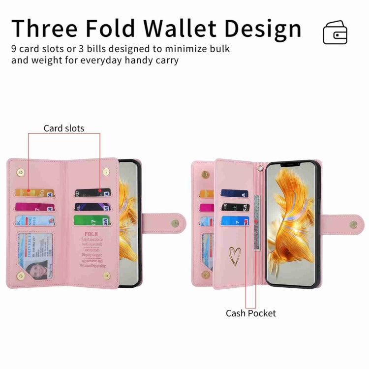 POLA Love Multi-Card Slots Zipper Wallet Leather Phone Case