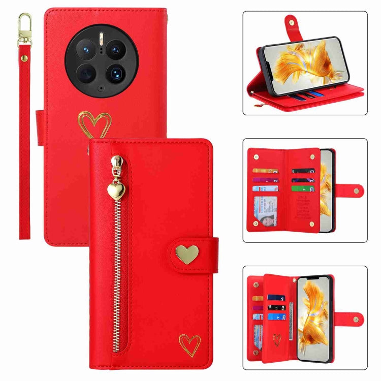 POLA Love Multi-Card Slots Zipper Wallet Leather Phone Case