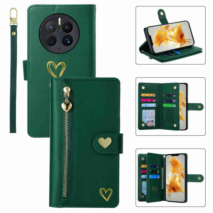 POLA Love Multi-Card Slots Zipper Wallet Leather Phone Case