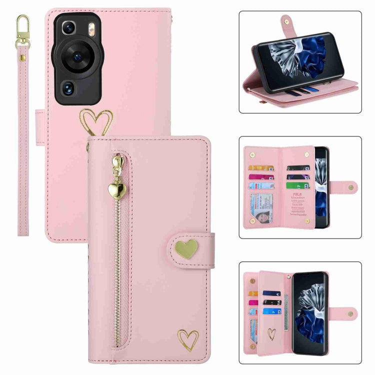 POLA Love Multi-Card Slots Zipper Wallet Leather Phone Case