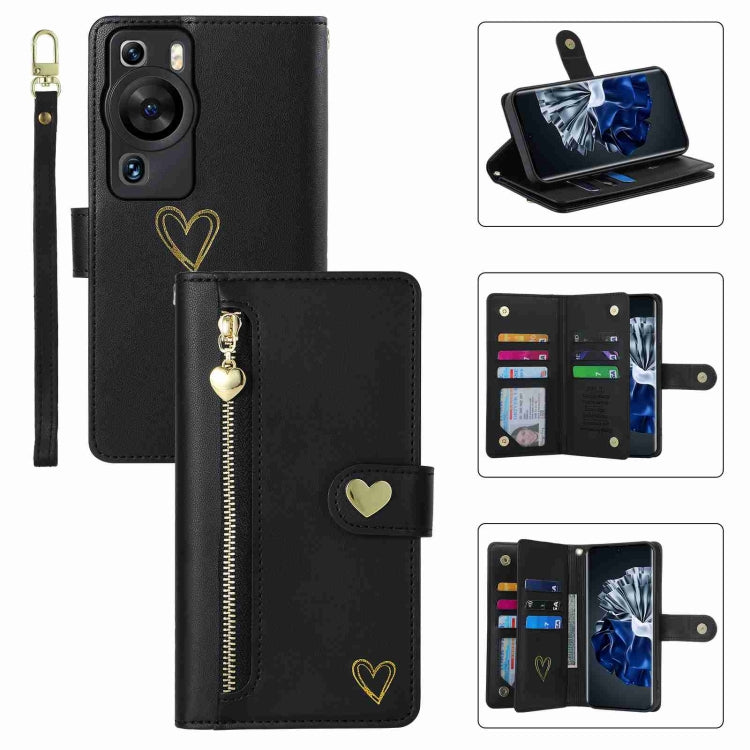 POLA Love Multi-Card Slots Zipper Wallet Leather Phone Case