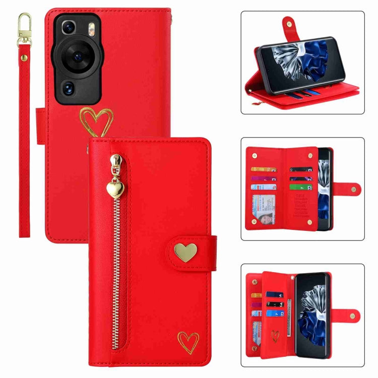 POLA Love Multi-Card Slots Zipper Wallet Leather Phone Case