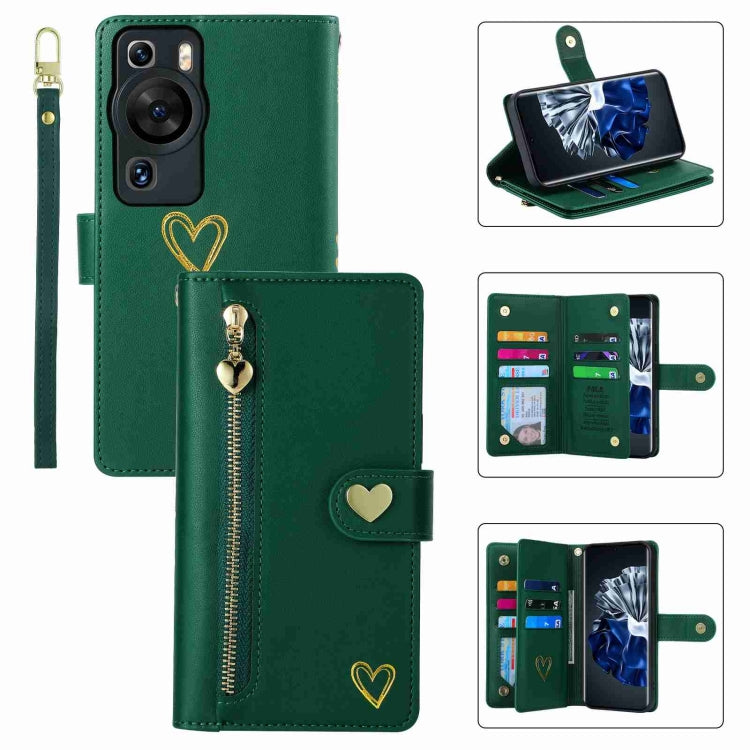 POLA Love Multi-Card Slots Zipper Wallet Leather Phone Case