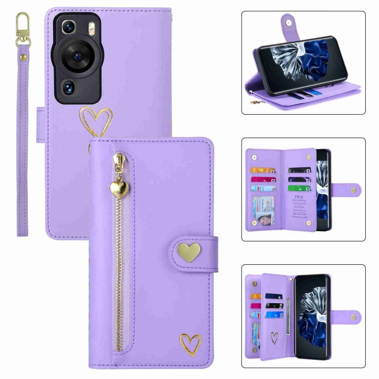 POLA Love Multi-Card Slots Zipper Wallet Leather Phone Case