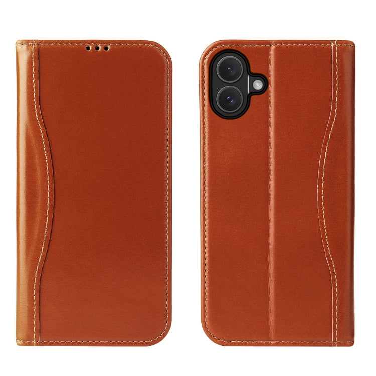 Fierre Shann Cowhide Leather Flip Leather Phone Case