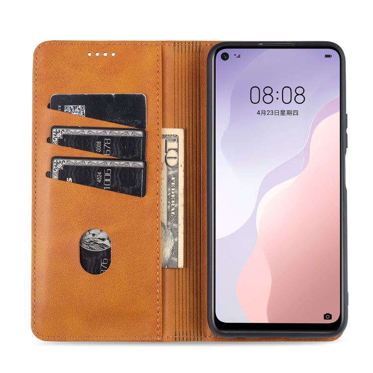 AZNS Magnetic Calf Texture Horizontal Flip Leather Case with Card Slots & Holder & Wallet, For Huawei Nova 7 SE, For Huawei Nova 7, For Huawei Enjoy 20, For Huawei Maimang 9, For Huawei Honor X10