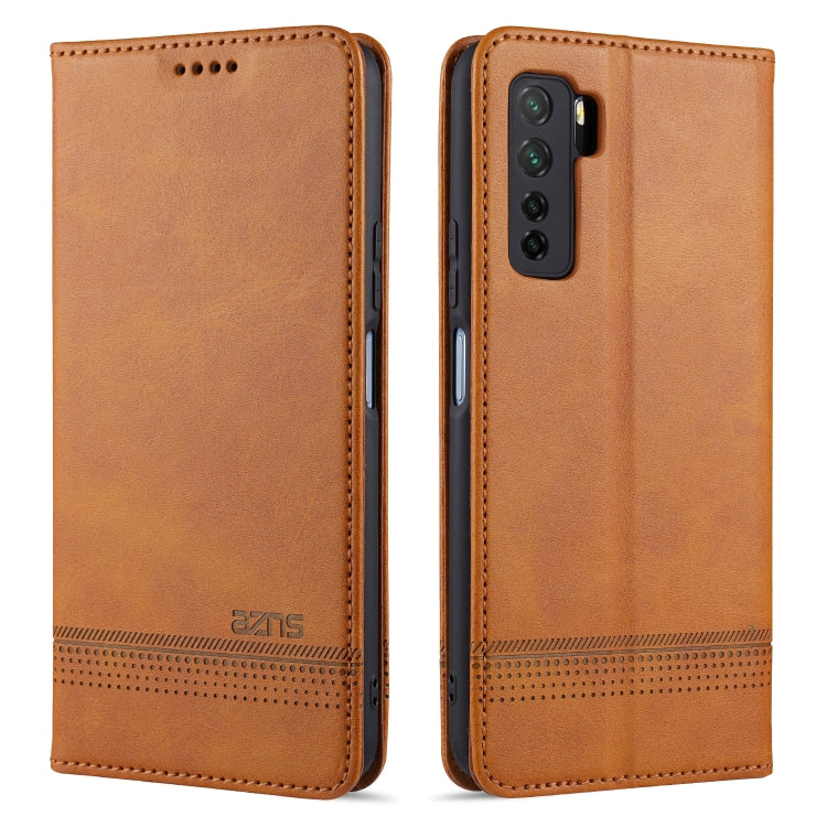 AZNS Magnetic Calf Texture Horizontal Flip Leather Case with Card Slots & Holder & Wallet, For Huawei Nova 7 SE, For Huawei Nova 7, For Huawei Enjoy 20, For Huawei Maimang 9, For Huawei Honor X10