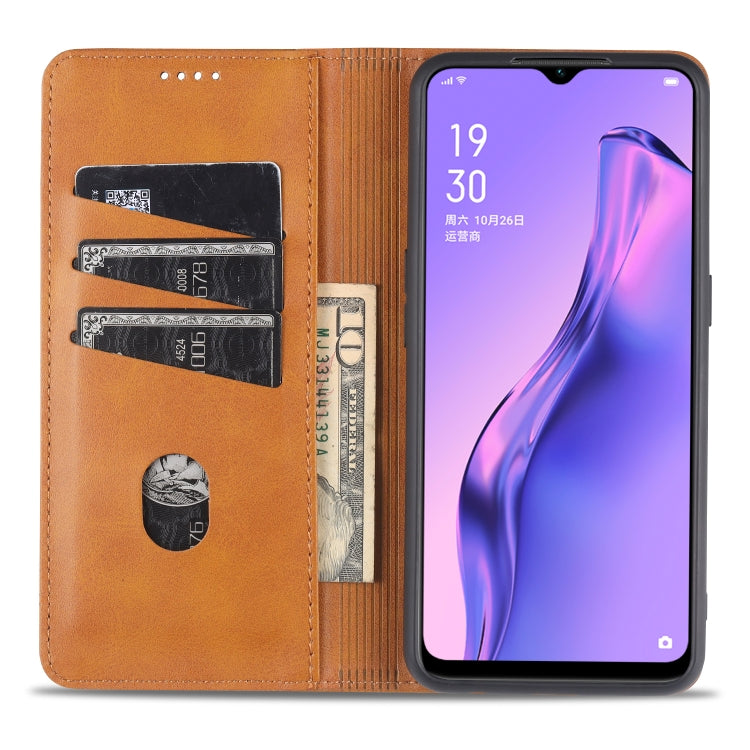 AZNS Magnetic Calf Texture Horizontal Flip Leather Case with Card Slots & Holder & Wallet, For OPPO A91, For Samsung Galaxy S10+