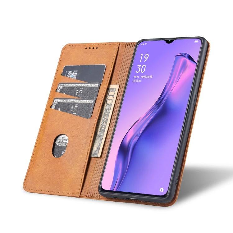 AZNS Magnetic Calf Texture Horizontal Flip Leather Case with Card Slots & Holder & Wallet, For OPPO A91, For Samsung Galaxy S10+