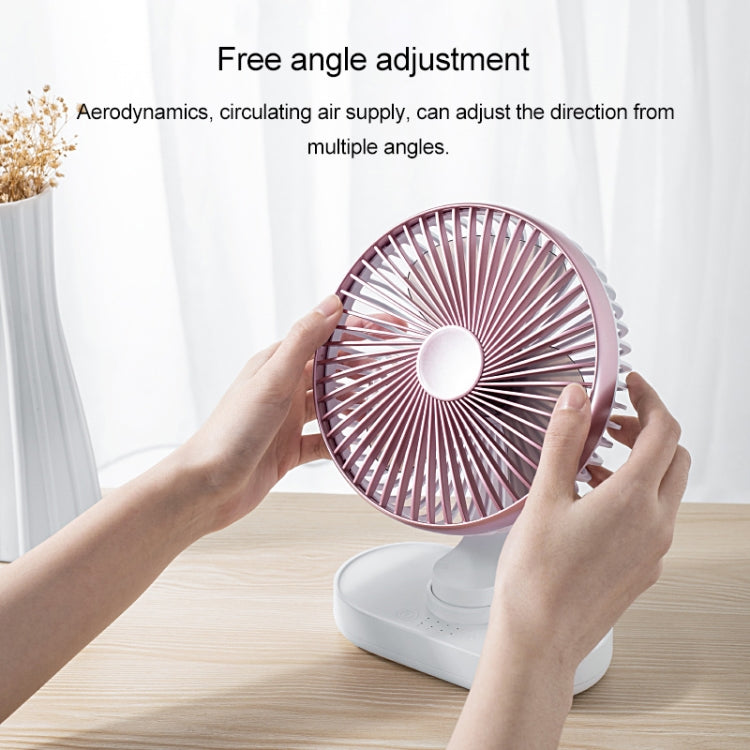 D77 4W Micro USB & USB-C / Type-C Rechargeable Portable Four-speed Adjustable Automatic Head Shaking Desktop Fan