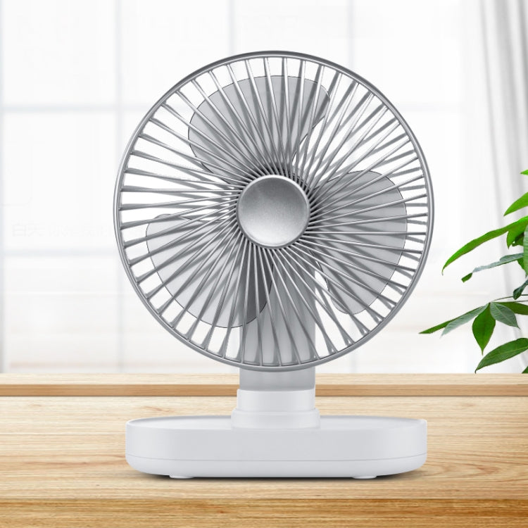 D77 4W Micro USB & USB-C / Type-C Rechargeable Portable Four-speed Adjustable Automatic Head Shaking Desktop Fan