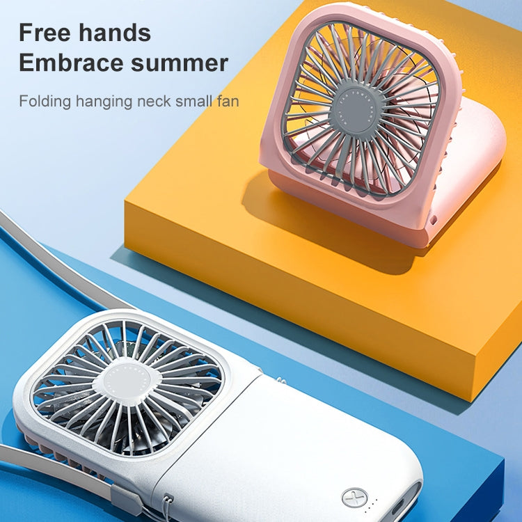 F20 Electroplating Handheld Fan Portable Desktop Folding Mute USB Hanging Neck Fan