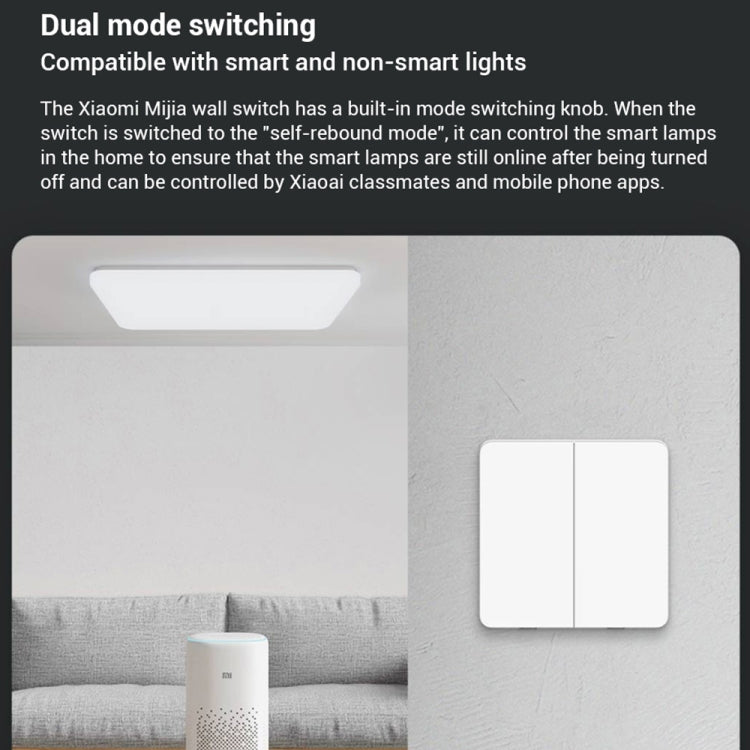 Original Xiaomi Mijia Double Control Wall Switch, Double Button