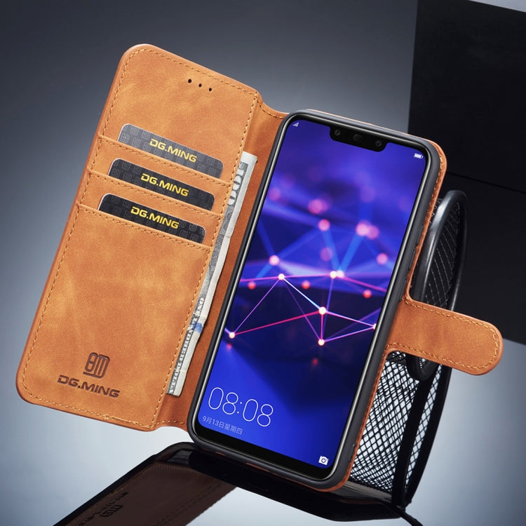 DG.MING Retro Oil Side Horizontal Flip Case for Huawei Mate 20 Lite, with Holder & Card Slots & Wallet