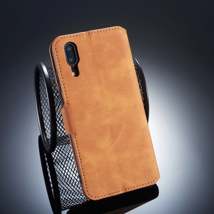 DG.MING Retro Oil Side Horizontal Flip Case for Huawei P20, with Holder & Card Slots & Wallet, Huawei P20