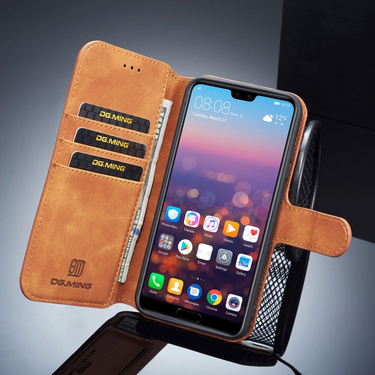 DG.MING Retro Oil Side Horizontal Flip Case for Huawei P20 Lite / Nova 3e, with Holder & Card Slots & Wallet, Huawei P20 Lite / Nova 3e