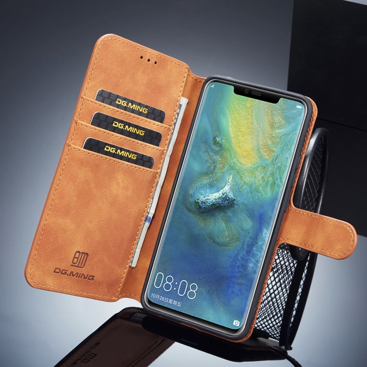 DG.MING Retro Oil Side Horizontal Flip Case for Huawei Mate 20 Pro, with Holder & Card Slots & Wallet, Huawei Mate 20 Pro