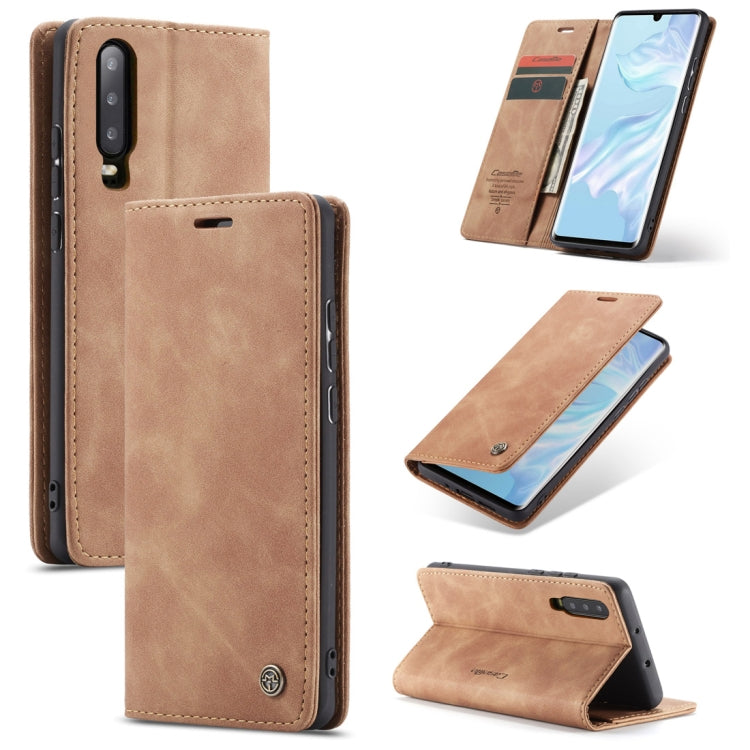 CaseMe-013 Multifunctional Retro Frosted Horizontal Flip Leather Case for Huawei P30, with Card Slot & Holder & Wallet