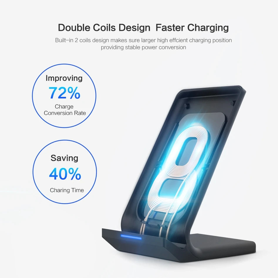 DCAE 10W Wireless Charger for Samsung S24 S23 S22 Note 20 Fast Wireless Charging Stand for IPhone XS Max XR X 8 11 12 13 14 15