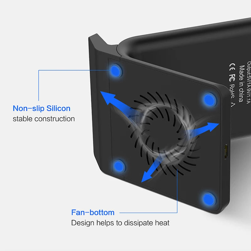 DCAE 10W Wireless Charger for Samsung S24 S23 S22 Note 20 Fast Wireless Charging Stand for IPhone XS Max XR X 8 11 12 13 14 15