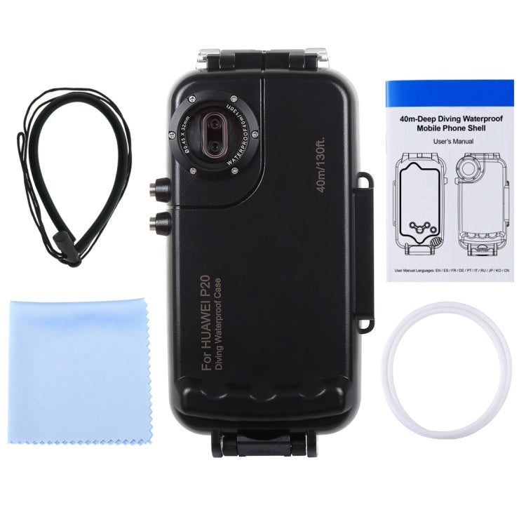 HAWEEL 40m/130ft Waterproof Diving Case for Huawei P20, Photo Video Taking Underwater Housing Cover