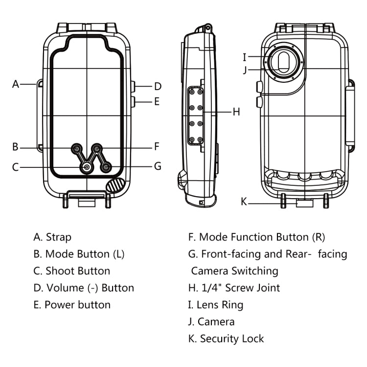 HAWEEL 40m/130ft Waterproof Diving Case for Huawei P20, Photo Video Taking Underwater Housing Cover, For Huawei P20