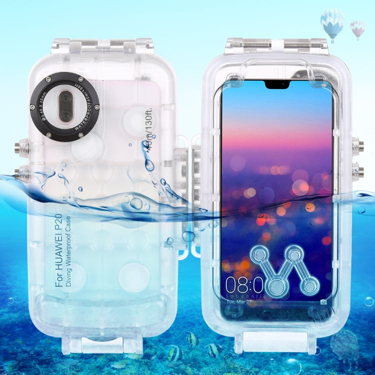 HAWEEL 40m/130ft Waterproof Diving Case for Huawei P20, Photo Video Taking Underwater Housing Cover