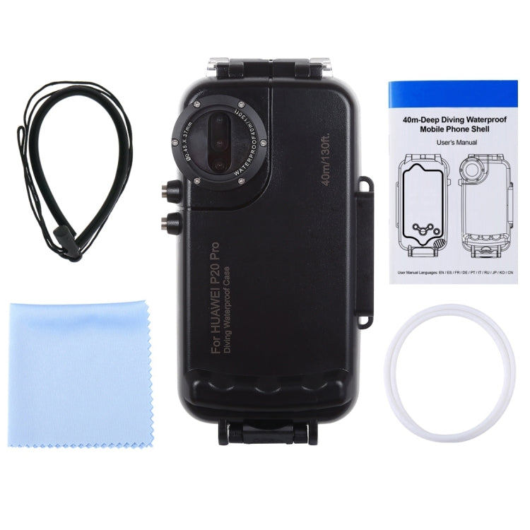 HAWEEL 40m/130ft Waterproof Diving Case for Huawei P20 Pro, Photo Video Taking Underwater Housing Cover