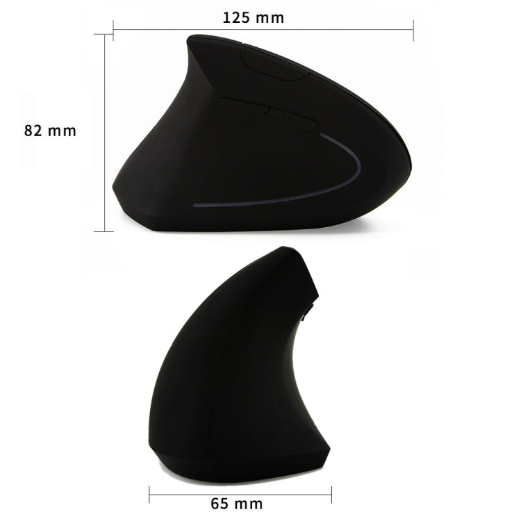 CM0093 Rechargeable Version 2.4GHz Three-button Wireless Optical Mouse Vertical Mouse for Left-hand, Resolution: 1000DPI / 1200DPI / 1600DPI