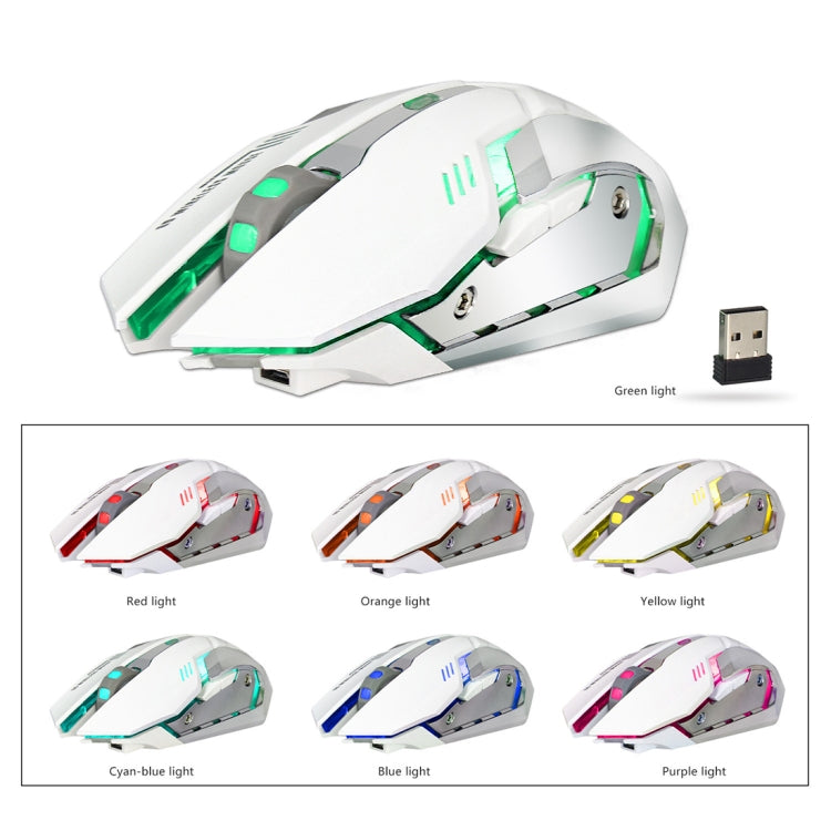 ZERODATE X70 2.4GHz Wireless 6-Keys 2400 DPI Adjustable Ergonomics Optical Gaming Mouse with Breathing Light