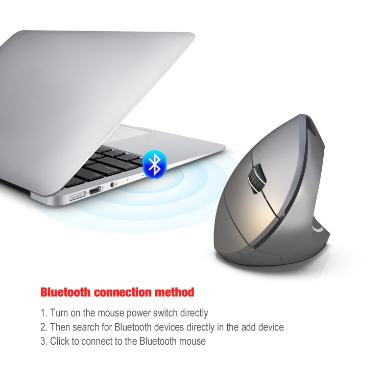 HXSJ T29 Bluetooth 3.0 Wireless Bluetooth 6-Keys 2400 DPI Adjustable Ergonomics Optical Vertical Mouse