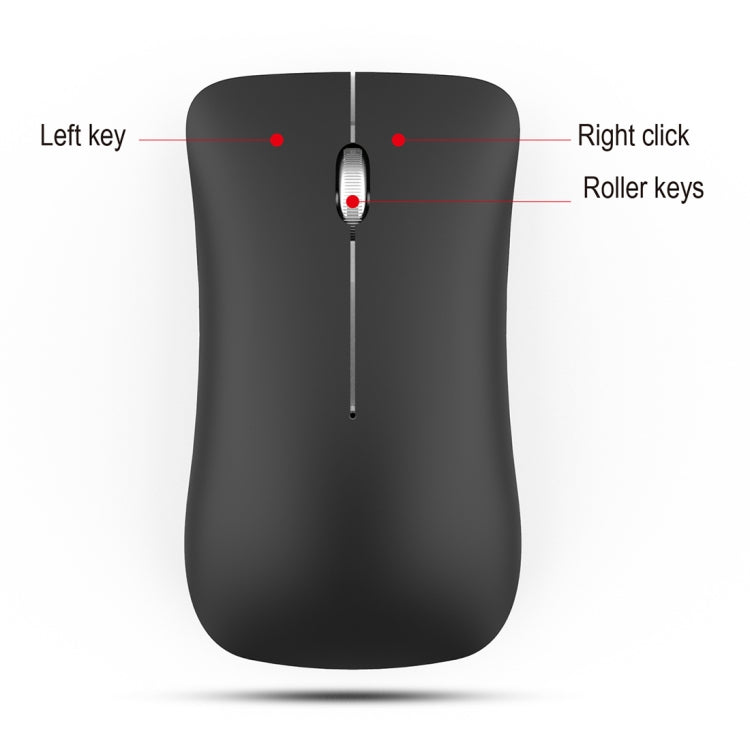 HXSJ T23 Bluetooth 5.0 + Bluetooth 3.0 + 2.4GHz Wireless Three Modes 4-Keys 1600 DPI Adjustable Ergonomics Optical Mouse