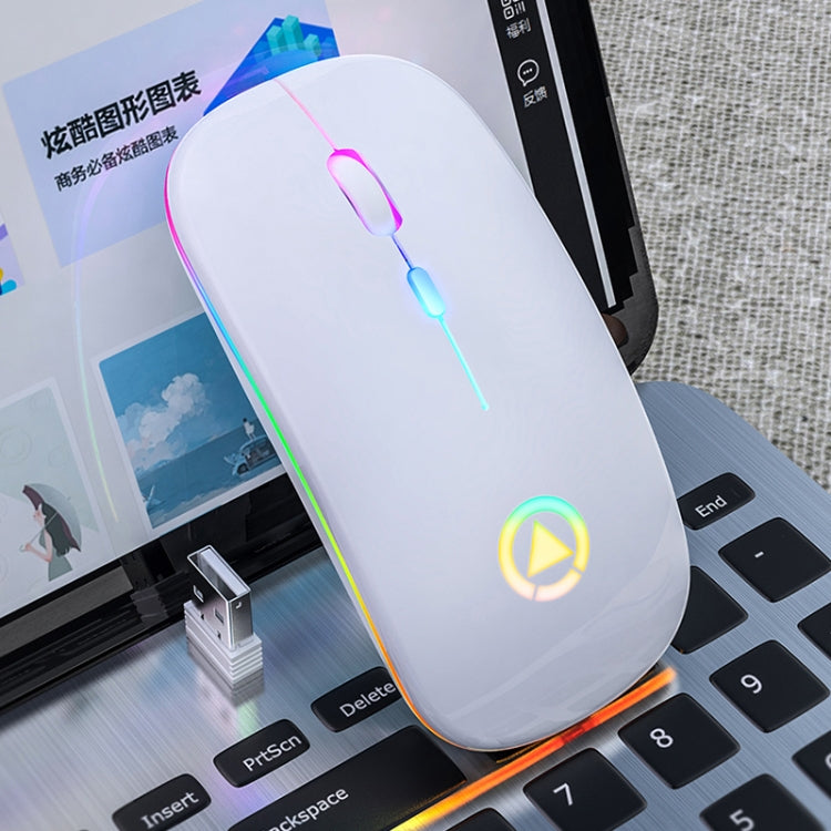 YINDIAO A2 2.4GHz 1600DPI 3-modes Adjustable RGB Light Rechargeable Wireless Silent Mouse