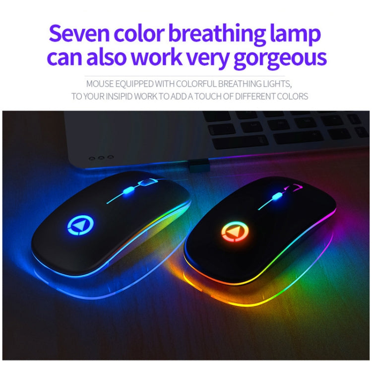 YINDIAO A2 2.4GHz 1600DPI 3-modes Adjustable RGB Light Rechargeable Wireless Silent Mouse