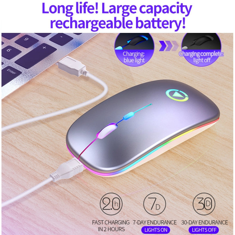 YINDIAO A2 2.4GHz 1600DPI 3-modes Adjustable RGB Light Rechargeable Wireless Silent Mouse