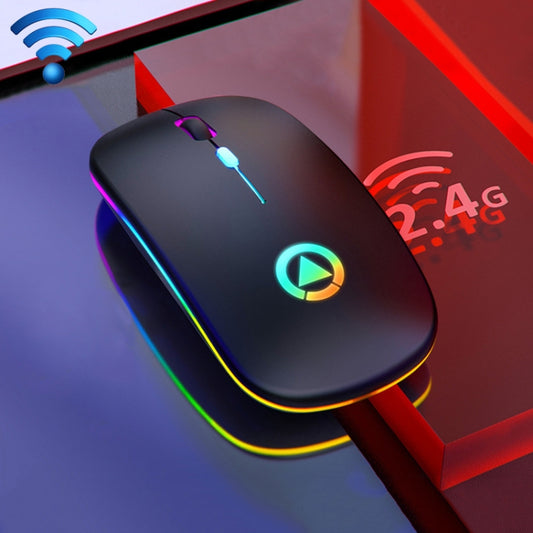 YINDIAO A2 BT3.0 + BT5.0 + 2.4GHz 1600DPI 3-modes Adjustable RGB Light Wireless Silent Bluetooth Mouse