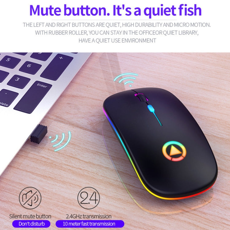 YINDIAO A2 BT3.0 + BT5.0 + 2.4GHz 1600DPI 3-modes Adjustable RGB Light Wireless Silent Bluetooth Mouse