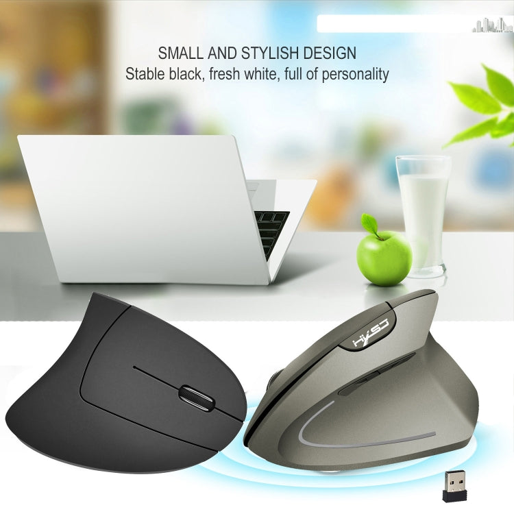 HXSJ T24 6 Buttons 2400 DPI 2.4G Wireless Vertical Ergonomic Mouse with USB Receiver