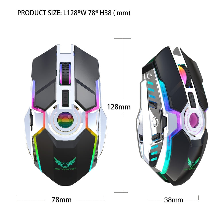 ZERODATE T30 2.4GHz 2400DPI Three-speed Adjustable RGB Backlight Wireless Optical Mouse