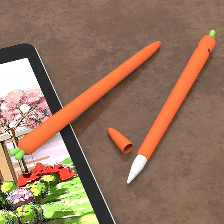 LOVE MEI For Apple Pencil 2 Carrot Shape Stylus Pen Silicone Protective Case Cover