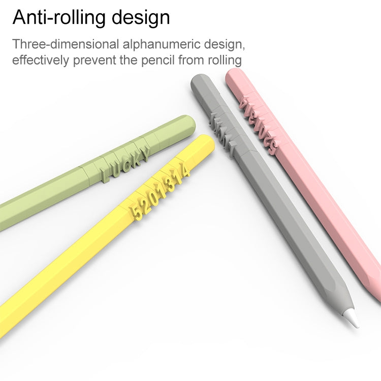 LOVE MEI For Apple Pencil 2 Number Letter Design Stylus Pen Silicone Protective Case Cover