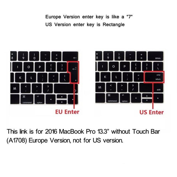 ENKAY Hat-Prince 2 in 1 Frosted Hard Shell Plastic Protective Case + Europe Version Ultra-thin TPU Keyboard Protector Cover for 2016 MacBook Pro 13.3 Inch without Touch Bar (A1708)