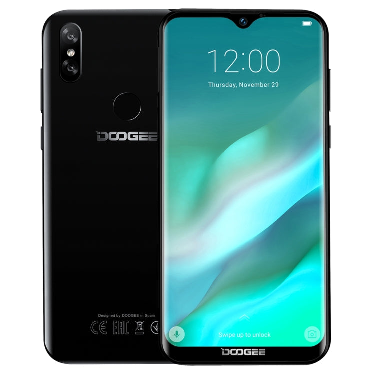 Dual Back Cameras, Face ID & DTouch Fingerprint,  6.1 inch Water-drop Screen Android 9.0 MTK6739 Quad Core up to 1.5GHz, Network: 4G,  OTA, Dual SIM