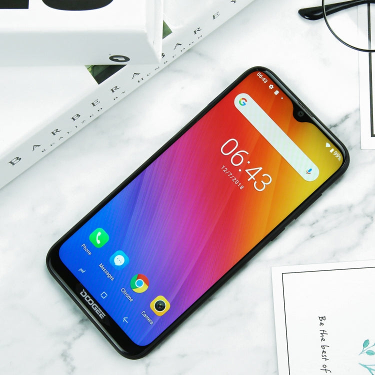 Dual Back Cameras, Face ID & DTouch Fingerprint,  6.1 inch Water-drop Screen Android 9.0 MTK6739 Quad Core up to 1.5GHz, Network: 4G,  OTA, Dual SIM