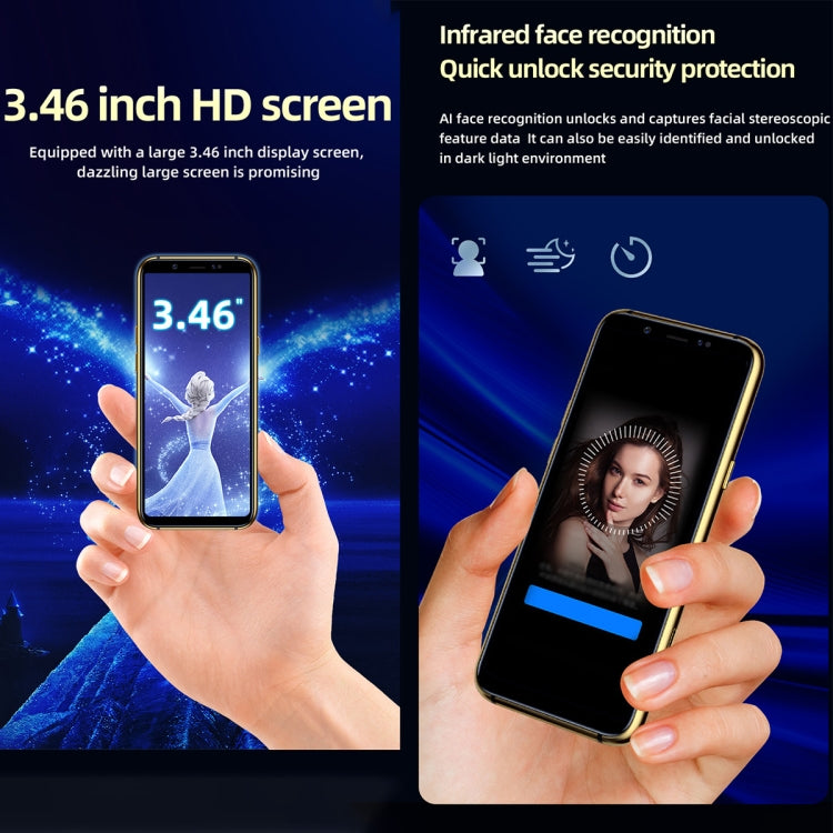 Infrared Face Recognition, 3.46 inch Android 6.0 MTK6737 Quad Core up to 1.1GHz, BT, WiFi, FM, Network: 4G, GPS, Dual SIM, 3GB+64GB