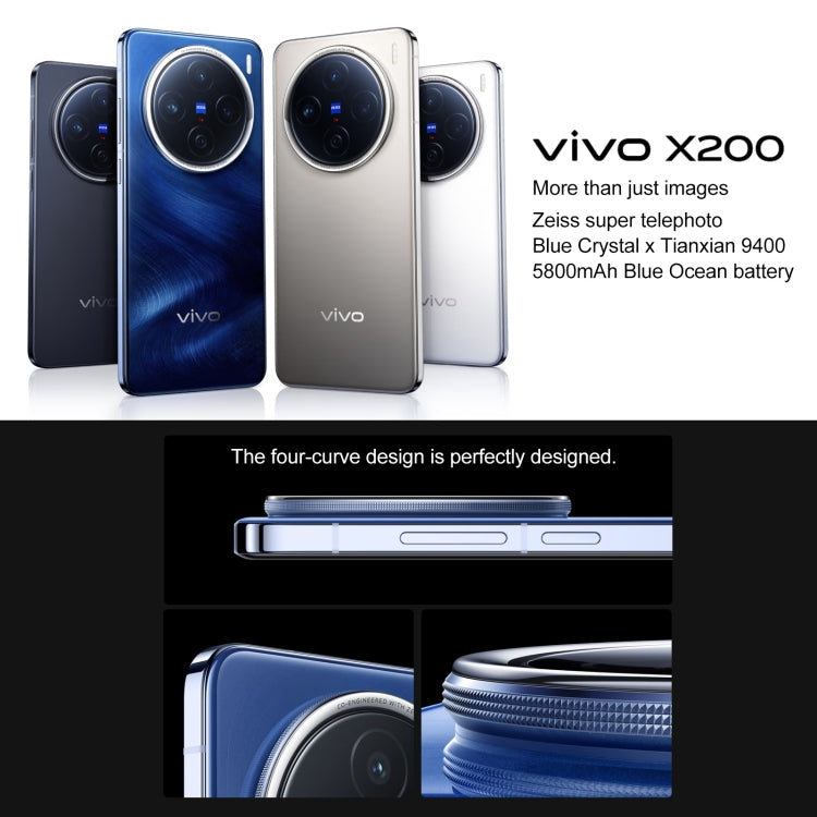 vivo X200, 16GB+1TB, Face ID / Screen Fingerprint Identification, 6.67 inch Android 15 Dimensity 9400 Octa Core, OTG, NFC, Network: 5G, Support Google Play