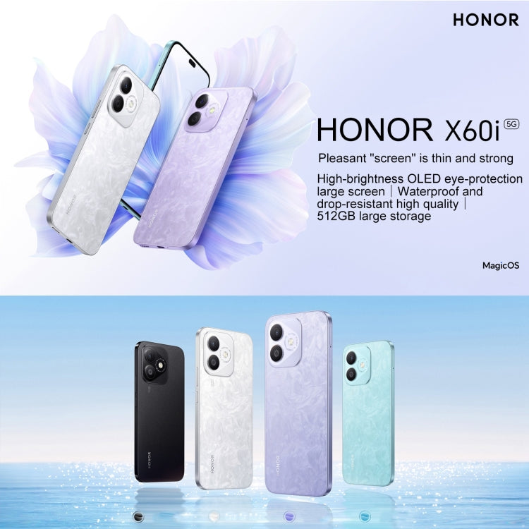 Honor X60i,  12GB+256GB, Screen Fingerprint, 6.7 inch MagicOS 8.0 Dimensity 6080 Octa Core, Network: 5G, OTG